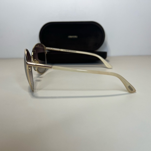 Tom Ford Penelope White Frame Sunglasses w/ smoky lense. - Picture 5 of 11
